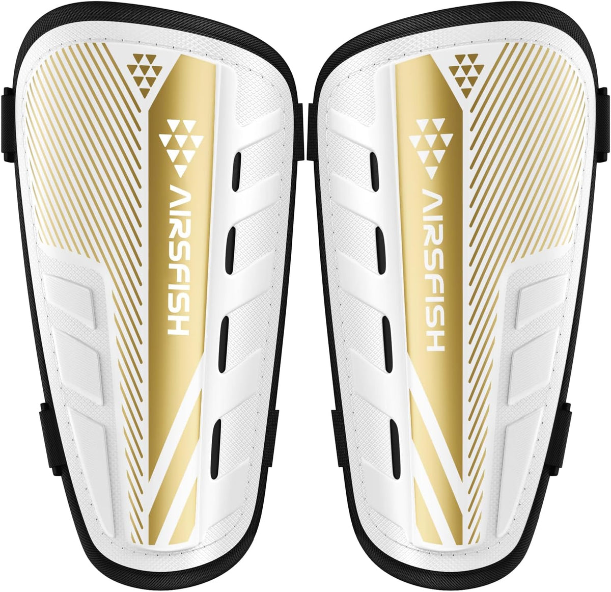 Shin Guards Soccer Kids Youth, CE Certified Airsfish Shin Guard Protection Gear for 2-18 Years Old Boys Girls Teenagers High Impact Resistant Breathable Comfortable 1 Pair 4 Sizes