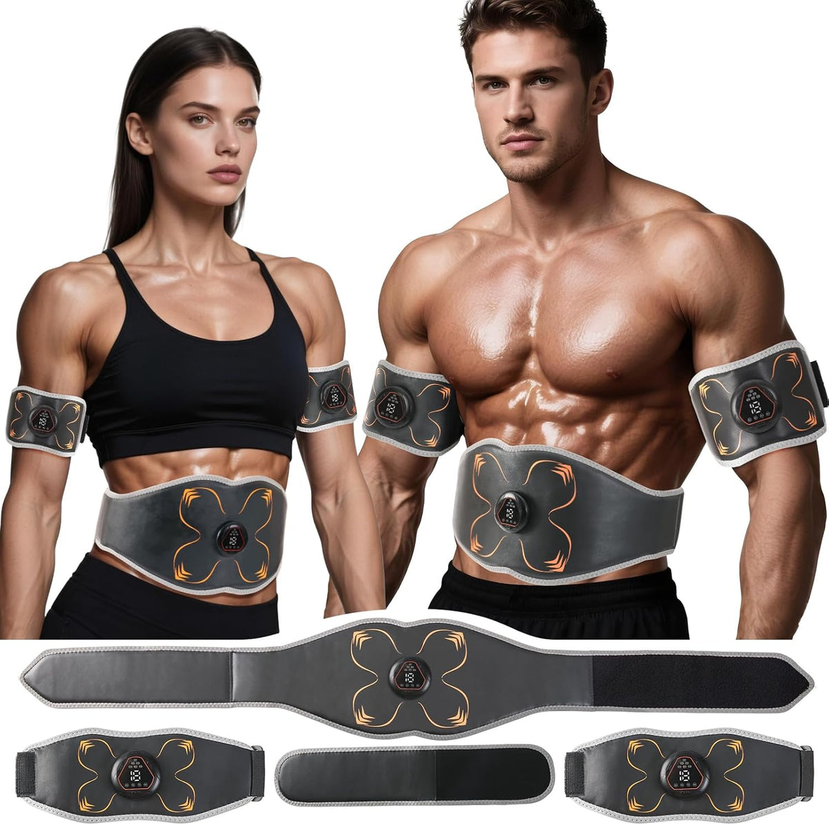 Electronic Muscle Stimulator, Abs Stimulator Muscle Toner for Abdomen/Arm/Leg, Strength Training Equipment for Men and Women