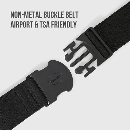 WHIPPY Mens Elastic Stretch Belt Unisex Adventure Web Belt for Women Men with Non-Metal Buckle Adjustable Belts