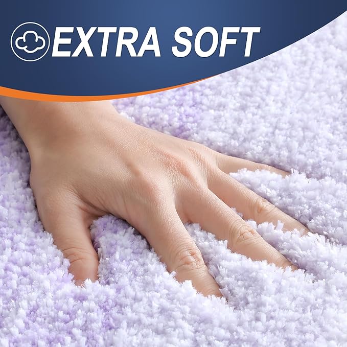 OLANLY Bathroom Rugs Mat 30x20, Extra Soft Absorbent Microfiber Bath Rugs, Rubber Backing, Quick Dry, Machine Washable Bath Mat for Bathroom Floor, Tub and Shower, Home Decor Accessories, Light Purple
