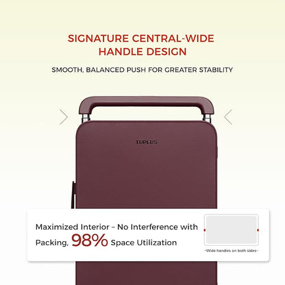 TUPLUS 20” Carry-On Hardside Luggage Lightweight ABS Travel Suitcase with Wide Handle Spinner Wheels TSA Combination Lock, Balance Series 2.0,Cranberry Red