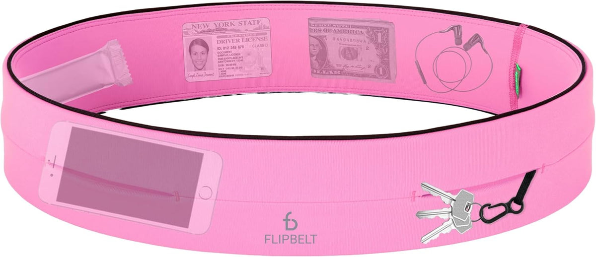 FlipBelt Classic Running Belt, Running Fanny Pack for Women and Men, USA Company