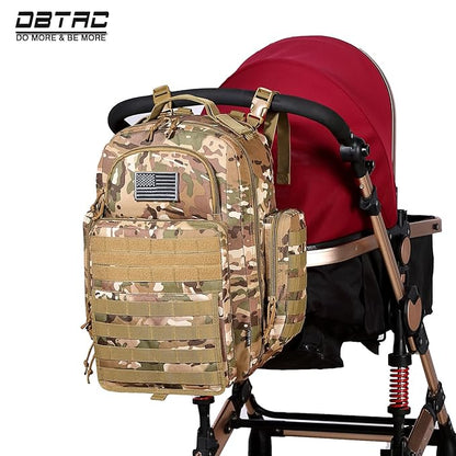 Diaper Bag Backpack for Dad, DBTAC Large Baby Nappy Bag for Men w/Changing Mat, Insulated+Wipe Pockets, Stroller Straps, CP Camo