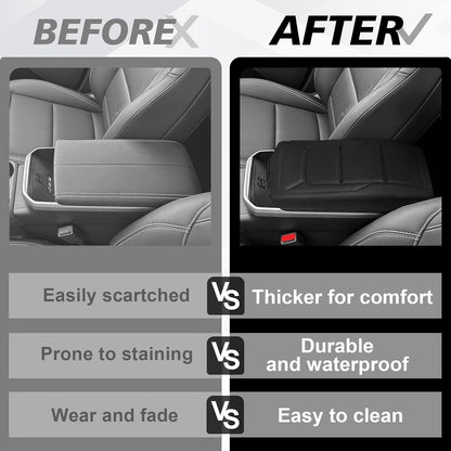 Muslogy Center Console Armrest Cover Compatible with GMC Terrain 2025 2026 Comfort Armrest Pad Arm Rest Cushion Vegan Leather Protector Regular Thick