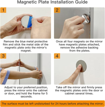 63"x20" Magnetic Mirror Lightweight Full-Length Mirror | Strong Adhesion, Easy Installation | Suitable for Refrigerators, Glass Walls, Wooden Doors, and More | 2.8LBS Ultra-Strong Support, White