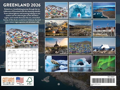 Greenland Calendar 2026 Monthly Wall Calender 12 Month Gifts | American Made In The USA