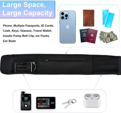 Diabetic Pump Belt Holder, Diabetes Insulin Pump Belt with Cuttable Size, Diabete Waist Running Belt for Men & Women (M:24"-38")