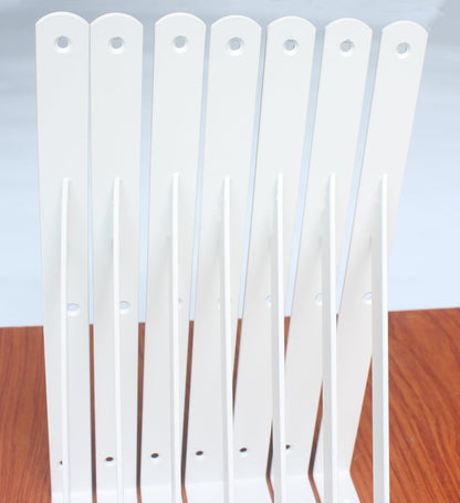 8 Pack L12 x H 8" White Heavy Duty Shelf Brackets with Screws Metal Shelf Brackets Shelf Support Angle Brackets for Shelves L Brackets Heavy Duty Floating Shelf