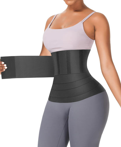 FeelinGirl Waist Trainer for Women Trimmer Belt Waist Cincher Tummy Wrap Plus Size Snatch Me Up Bandage Body Shaper
