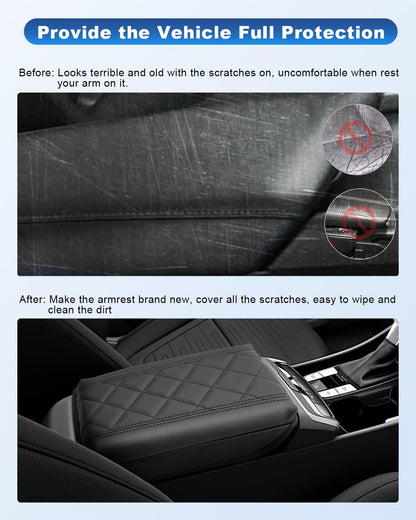 CDEFG Compatible with 2024 Hyundai Tucson Center Console Cover for 2022-2024 Santa Cruz Accessories Armrest Cover 2022-2024 Hyundai Tucson Hybrid Middle Console Pad Arm Rest Cushion