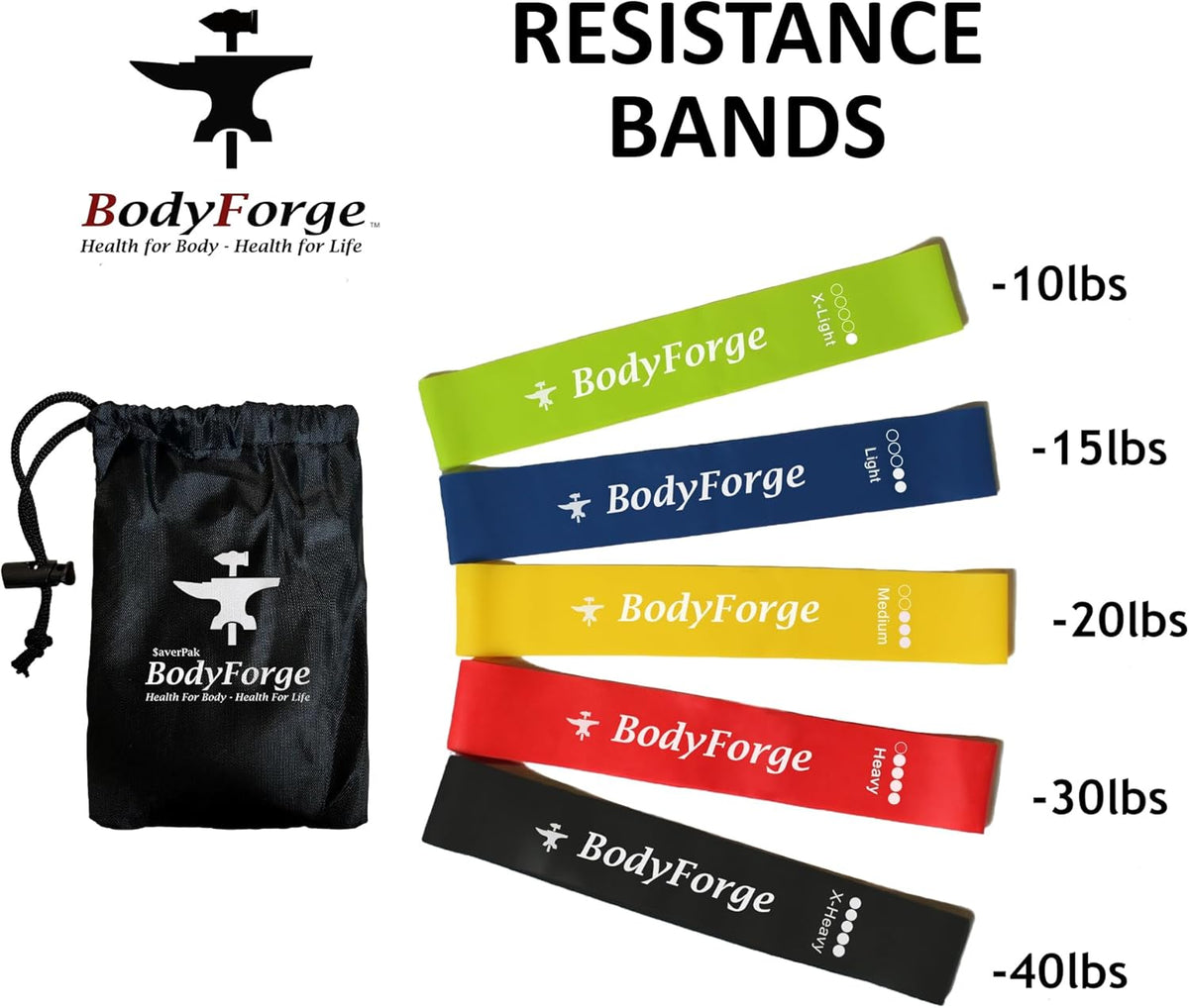 BodyForge Resistance Loop Bands & Tube Bands Exercise Sets Bundle