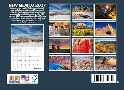 New Mexico Calendar 2027 Monthly Wall Calender 12 Month
