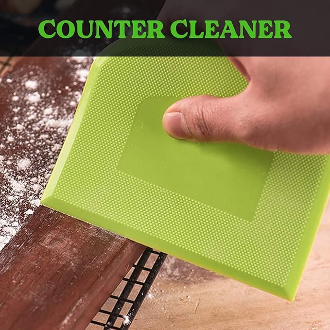 SURDOCA Dough Scraper Bench Scraper - 3P 11.8x7.3" Plastic Flexible Bowl Scraper, Sharp Edge & Angles Cake Scraper. Non-Slip Bakeware Decorating Tools Sculpting & Modeling Tools - Yellow+White+Pink