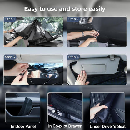 Windshield Sun Shade Umbrella: for Honda Civic 2022-2024 2025 - Front Car Window Shades - Foldable Civic-11th-Generation Sunshades Block UV Keep Cool