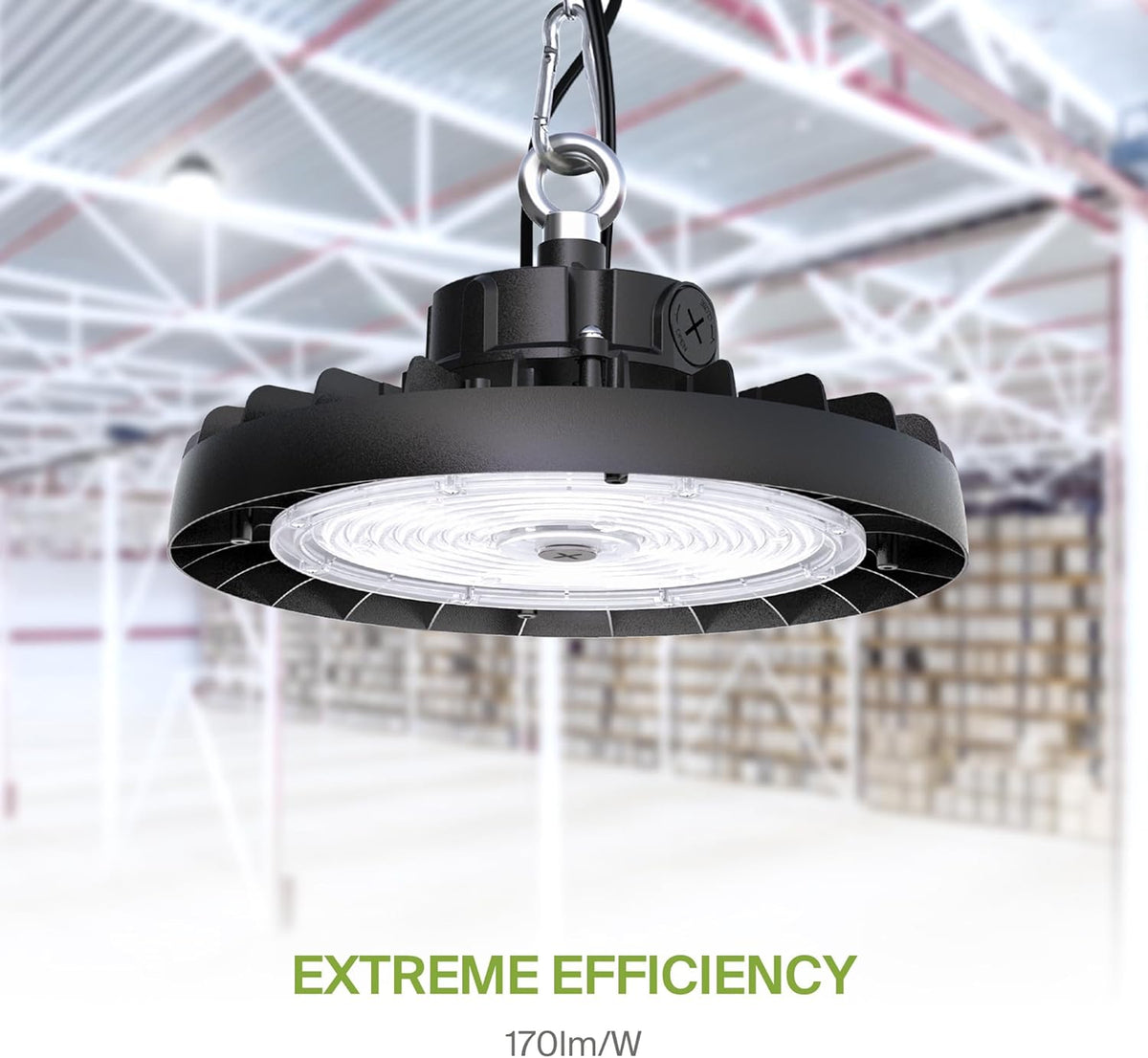 ASD LED High Bay UFO Light Fixture, Commercial Shop Lighting | 3CCT, Dimmable, IP69K Waterproof, DLC Premium, UL Listed | 240W 37600LM 3000-5000K 100-277V | Warehouse, Garage, Workshop Lamp | Black