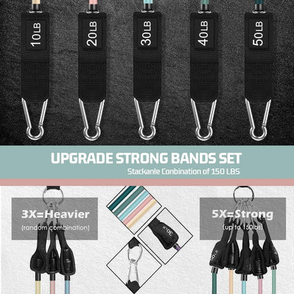 VEICK Resistance Bands, Exercise Bands, Workout Bands, Resistance Bands for Working Out with Handles for Men and Women, Exercising Bands for Fitness Weights Work Out at Home