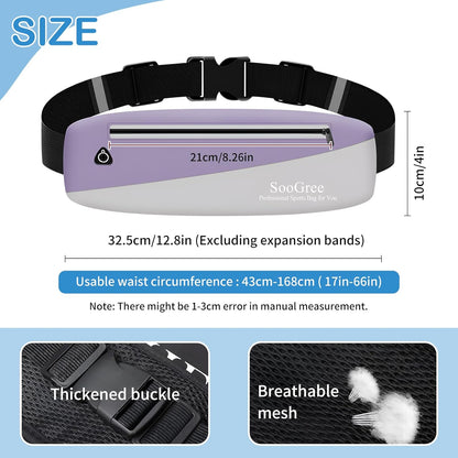 Slim Fanny Packs for Women Men,Waterproof Waist Pack with Reflective Strip Adjustable Strap,Running Belt for Sports Workout Cycling Hiking, Casual Hands-Free Wallets Phone Bag (Style 11)