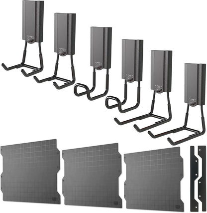 GATOR MAGNETICS Wall Panel Storage & Organization System Kit- Includes 3 Wall Panels and 6 Magnetic Hooks, Tool Rack, Heavy Duty Racks, Garage Storage Systems, Workshop Garage Organization