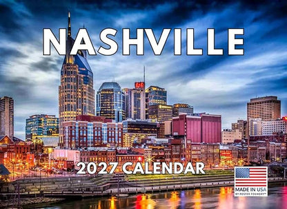 Nashville TN Calendar 2027 Monthly Wall Calender 12 Month