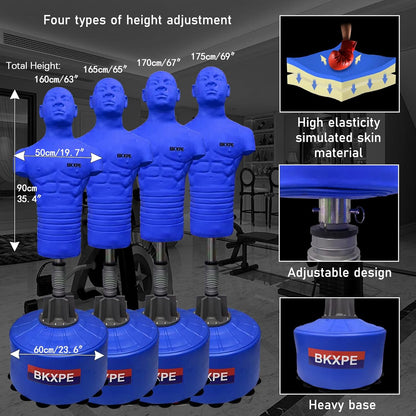 Punching Bags for Adults Silica Gel Heavy Bag Stand Bob Punching Dummy Kick Boxing Mannequin Home Gym