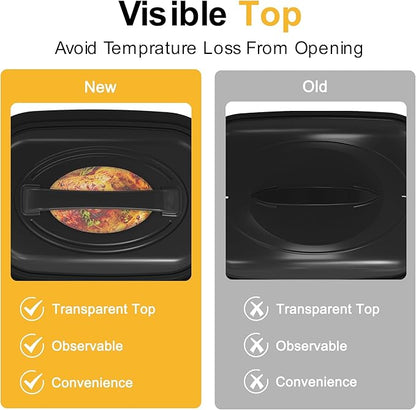 RoyalCraft 22-Quart Electric Roaster Oven with Visible Self-Basting Lid, Turkey Roaster Oven with Removable Pan and Rack, Perfect for Large Meals and Holiday Feasts, Silver