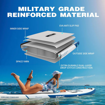 Inflatable Stand Up Paddle Board – Durable SUP for Adults & Youth,33" Wide Blow Up Paddle Board with Paddle, Pump, Backpack,Leash – All Around Stable for All Skill Levels, Carries up to 450 lbs