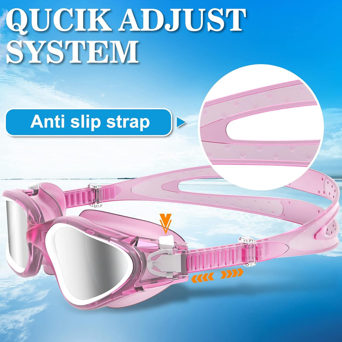 WIN.MAX Polarized Swimming Goggles Swim Pool Goggles Anti Fog Anti UV No Leakage Clear Vision for Men Women Adults Teenagers