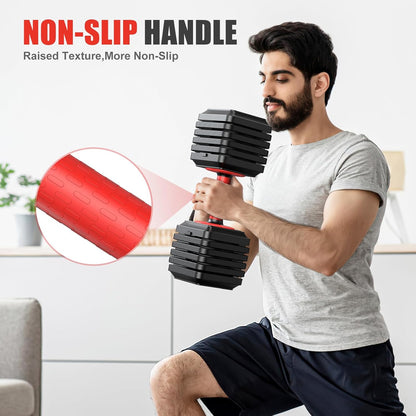 XDDIAS Adjustable Dumbbell Set of 2-25LB/55LB Set-1Sec Adjustable Dumbbell Weights-5 in 1 Free Weights Dumbbells Set with Effortless Tray/No-Slip Handle-Compact Size for Women/Men at Home Gym