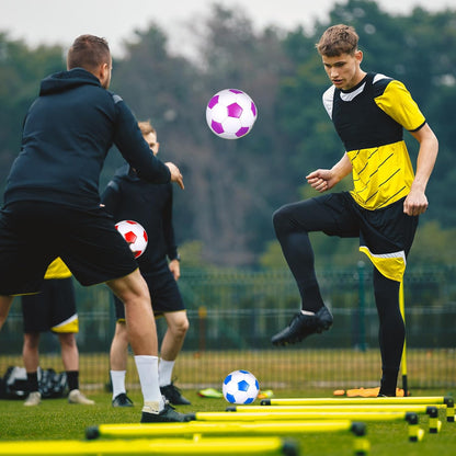 12 Pcs Soccer Balls Bulk Size 4 Soccer Balls with Pump Soft Football Outdoor Indoor for Sport Training Practice Game Gift for Youth Teen Adult