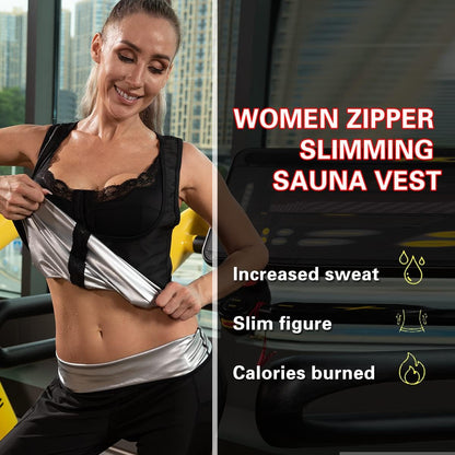 NonEcho Women Neoprene Sweat Vest for Women Sauna Suit Hot Sweat Waist Trainer Vest Slimming Body Shaper