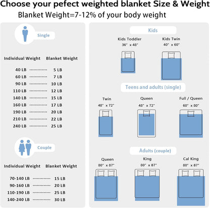 L'AGRATY Weighted Blanket for Adult - 48"x72" 20lbs Minky Dots Heavy Blanket with Glass Beads: Soft Breathable for All-Season Summer Fall Winter Thick Comfort for Sleeping