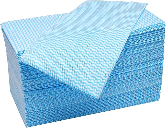 Blue Disposable Kitchen Cleaning Towel Heavy Duty Cleaning Rags Disposable Dish Cloths 50 Count/Pack