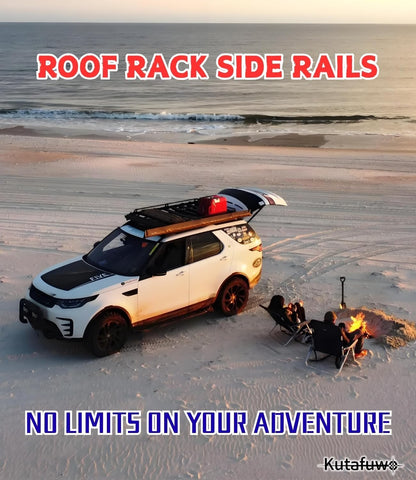 Roof Rack Side Rails Compatible with Land Rover Discovery 4 2005-2016 Models，Luggage Rack Silver Aluminum Cargo Management Car Accessories