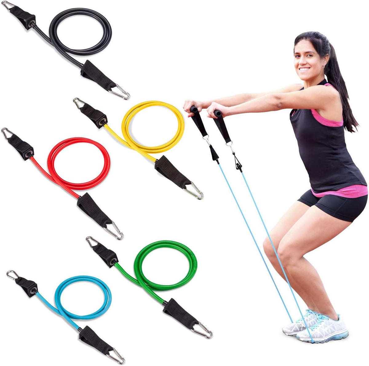 Fit Simplify Resistance Tube Bands 12 Piece Set with Instruction Booklet