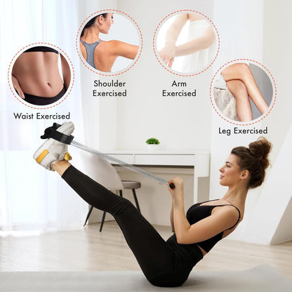 Pedal Puller Resistance Bands with Single Spring – Durable Sit Up Equipment for Home Gym, Strength Training for Abs, Legs, Chest – Portable Full-Body Workout Gear