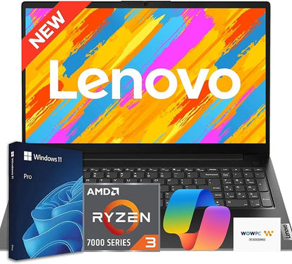 Lenovo V15 Business Laptop 2026 Edition, AMD Ryzen 3 7000-Series(Beat i7-1065G7), 15.6" FHD Display, 16GB DDR5 RAM, 256GB NVMe SSD, Wi-Fi 6, RJ-45, Dolby Audio, Windows 11 Pro