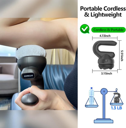 HYAKO Handheld Professional Mini Orbital Buffer Relief Massager, Adjustable Multi-Speed Vibration Deep Tissue Body Chiropractic Massager for Neck, Shoulder, Leg,Back muscle pain relief massage therapy