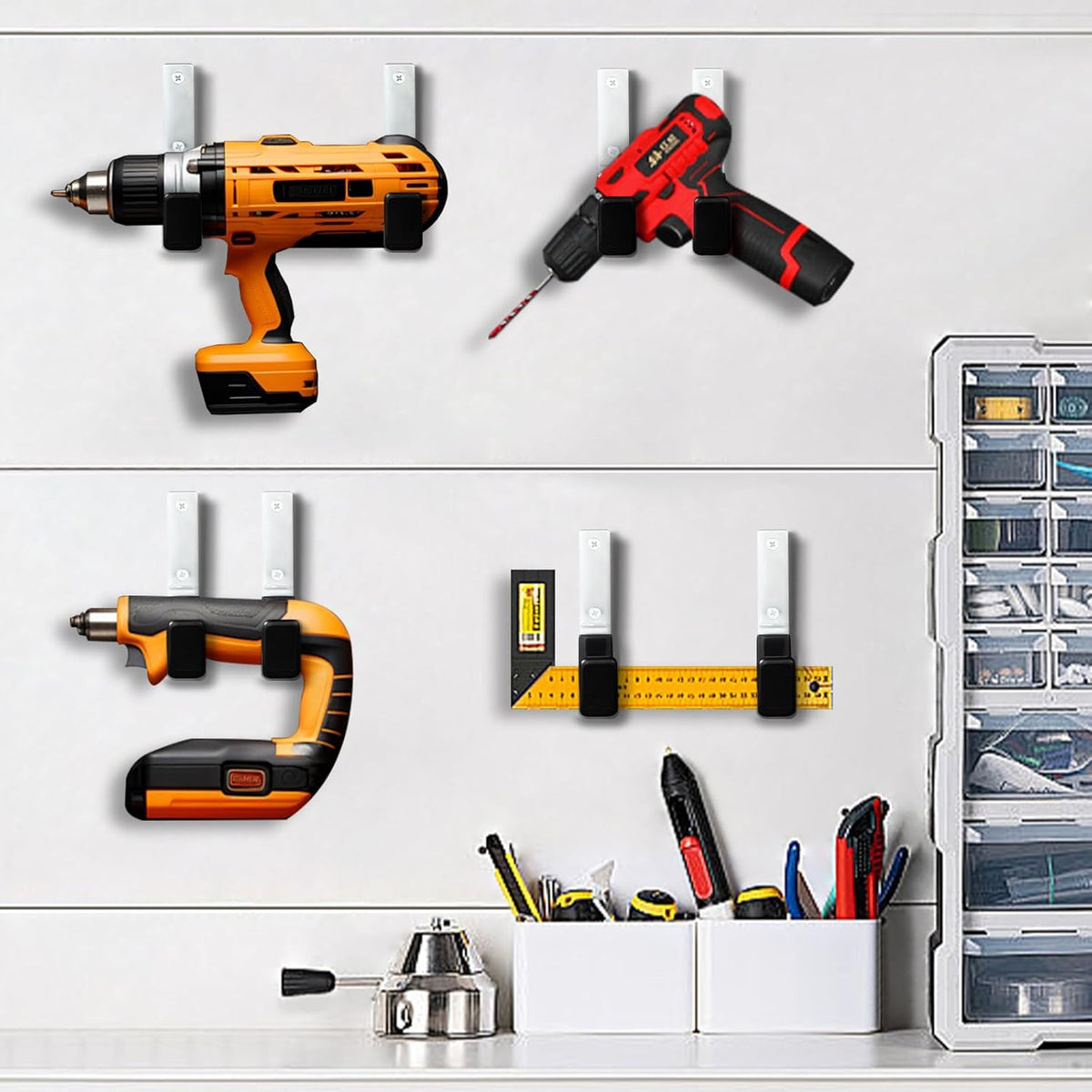 Heavy Duty Steel Garage Hooks,Garage Storage Utility Hooks,Anti-Slip Hanger, Tool Organizer,Steel Wall Mount Organizer, Garden Hose Hanger (Small-8PC)