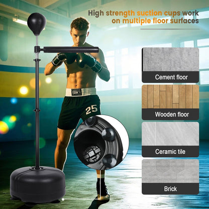 INNOLIFE Boxing Bar Height Adjustable Spinning Bar with Punching Bag Boxing Speed Trainer for Home Gym
