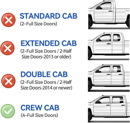 Window Visors Rain Guards for 2019-2025 Dodge Ram 1500 Crew Cab (New Body Style), Out-Channel Window Vent Wind Deflectors Visors Shades for 19-25 Ram 1500 Full-Size Cab