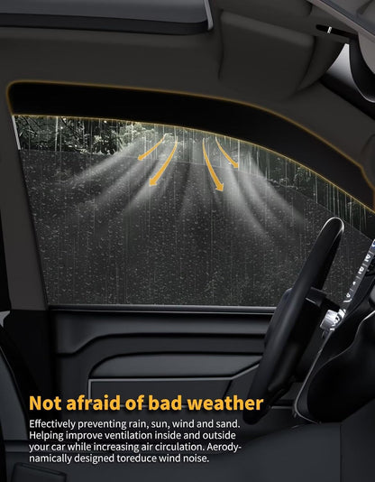 in-Channel Window Rain Guards Fit for Truck Ford F150 2015-2020 SuperCrew (Fit for Ford F250-F550 2017-2025) Extra Durable Window Visors Window Deflectors Vent Shades Car Accessories-4 pcs