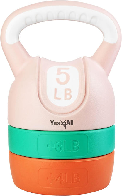 Yes4All Kettlebell Sets - Adjustable Kettlebell Set for Strength Training - Kettlebells Adjustable Weight for Versatile Workouts
