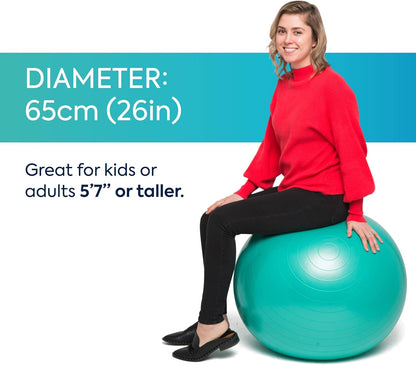 Bouncyband Balance Ball – Create Flexible Seating to Improve Focus at School, Office, or Home with This No-Roll Weighted Ball