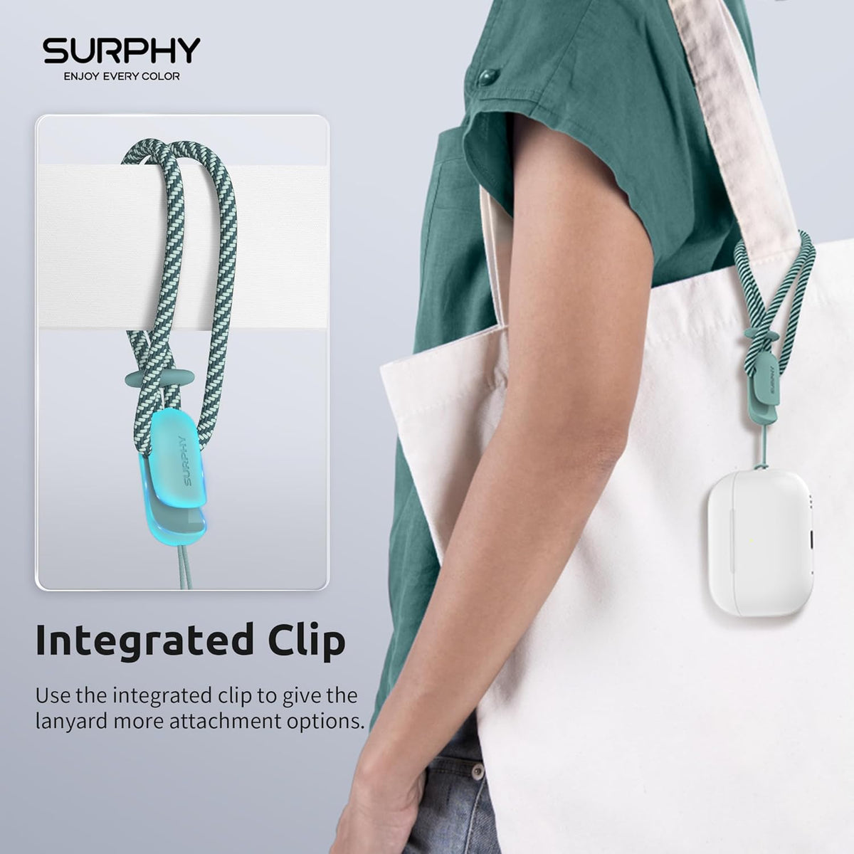 SURPHY 2 Pack Phone Lanyard for Cellphone Case, Phone Wrist Strap for Case, Cellphone Strap with 2-Color Braided, Charm Wrist Lanyard for Women and Men, Green & Gray