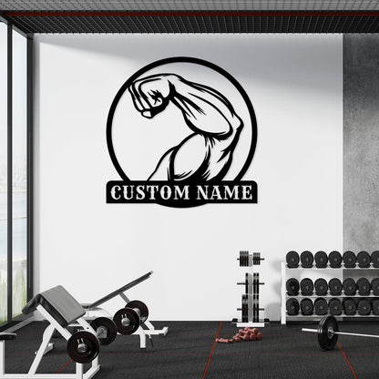 Personalized Metal Gym Sign, Custom Fitness Metal Wall Decor, Body Builder Lovers Gift, Gym Custom Unique Metal Wall Art, fitness room decor, home gym decor, gym wall art (Style-7)
