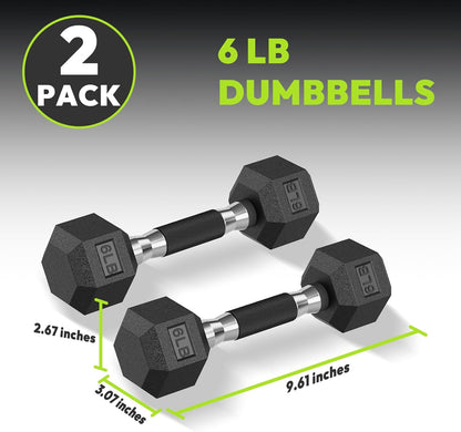 Hex Dumbbell Set 2.5-400 lb, Rubber Encased Exercise & Fitness Dumbbells, Weights Dumbbells Set of 2, Hand Weight for Strength Training