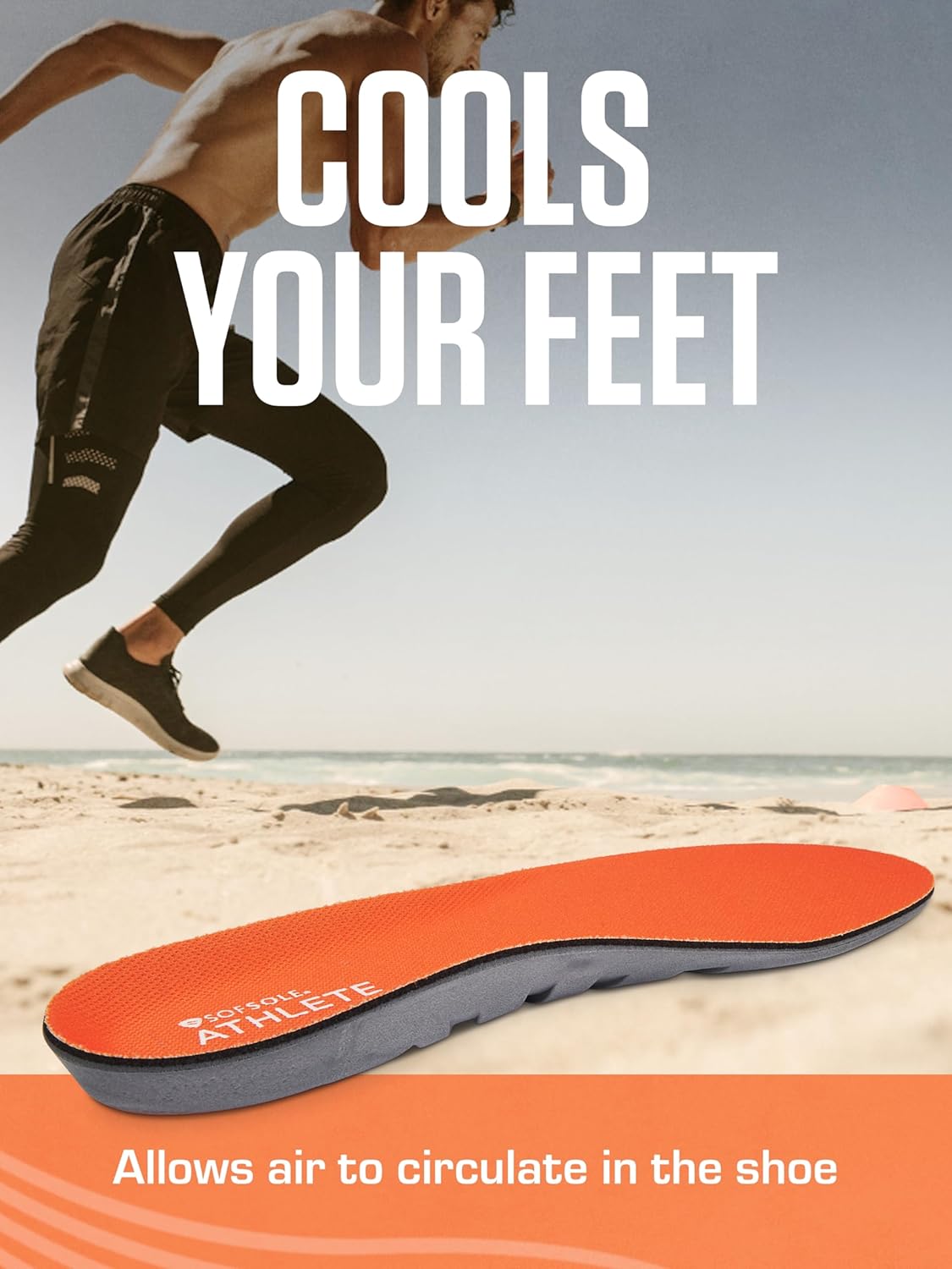 Sof Sole Insoles Men's ATHLETE Performance Full-Length Gel Shoe Insert