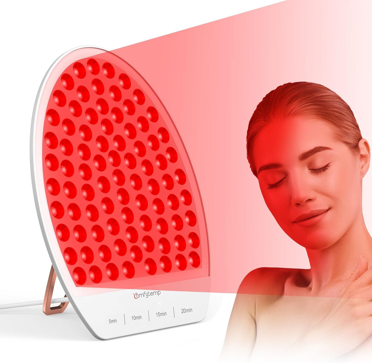 Red Light Therapy for Face and Neck, Near Infrared Light Panel with Adjustable Stand for Body, Red Light Therapy Lamp with 84 LEDs with Timer, 660nm & 850nm