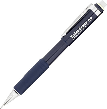 Pentel Twist-Erase III Mechanical Pencil, (0.9mm), Blue Barrel, Box of 12 (QE519C)