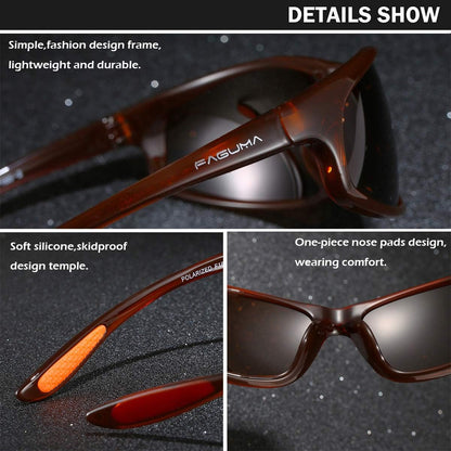 FAGUMA Polarized Sports Sunglasses For Men Cycling Driving Fishing UV400 Protection